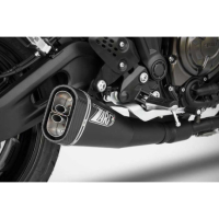 Ligne complète d'échappement inox mt07 Zard - Options : noir, Matière : inox, Embout : embout carbone, Version : homologué