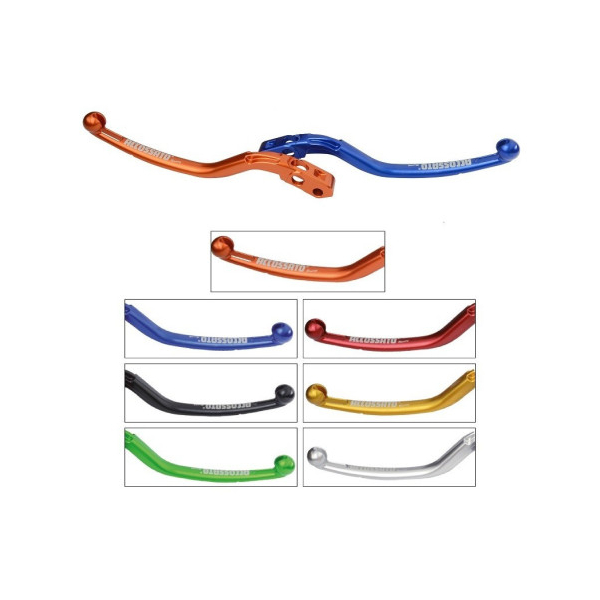 LEVIER EMBRAYAGE FIXE POUR MC ACCOSSATO OU BREMBO - Couleur : BLEU, Type : Long, Taille : 18