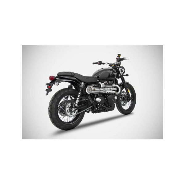 Ligne d'échappement tiger 70 haut inox Zard - Version : racing, Options : sans option, Matière : inox, Embout : embout inox