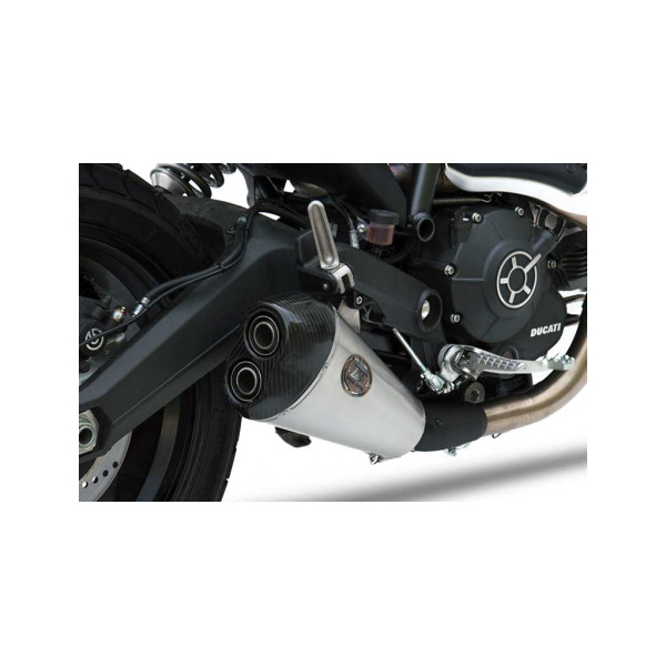 Echappement bas inox  Double inox Zard - Options : noir, Matière : inox, Embout : embout carbone, Version : homologué