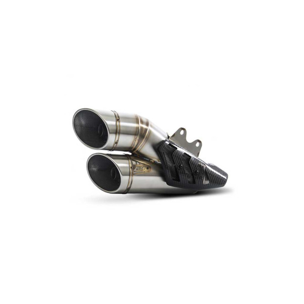Ligne complète inox 2 en 1 en 2 Ducati x diavel Zard - Options : noir, Matière : inox, Embout : embout inox, Version : homologué