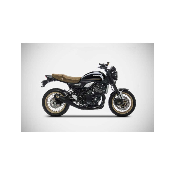 Ligne complète d'échappement inox 4 en 1 Kawasaki z900rs Zard - Options : noir, Matière : inox, Embout : embout inox, Version : homologué