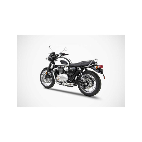 Ligne Echappement court Triumph t120 Zard - Options : sans option, Matière : inox, Embout : embout inox, Version : homologué