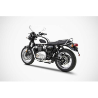 Ligne Echappement court Triumph t120 Zard - Options : noir, Matière : inox, Embout : embout inox, Version : homologué 