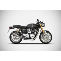 Double échappements coniques thruxton 1200 Zard - Options : noir, Matière : inox, Embout : embout inox, Version : homologué 