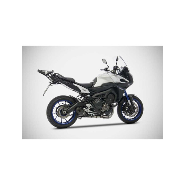 Ligne complète d'échappement inox mt09 xsr 900 mt09 tracer Zard - Options : noir, Matière : inox, Embout : embout carbone, Version : homologué
