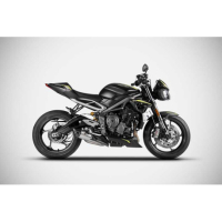 Echappement inox Triumph street triple 765 Zard - Options : noir, Matière : titane, Embout : embout carbone, Version : homologué 