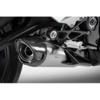 Echappement inox Triumph street triple 765 Zard - Options : noir, Version : homologué, Embout : embout carbone, Matière : titane