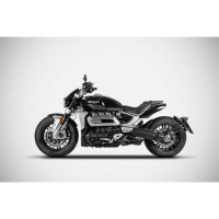 Echappement double sortie Triumph Rocket 3  Zard - Options : noir, Matière : inox, Embout : embout carbone, Version : homologué 