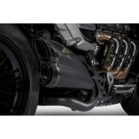Echappement double sortie Triumph Rocket 3  Zard - Options : noir, Matière : inox, Embout : embout carbone, Version : homologué