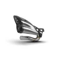 Echappement double sortie Triumph Rocket 3  Zard - Options : noir, Matière : inox, Embout : embout carbone, Version : homologué