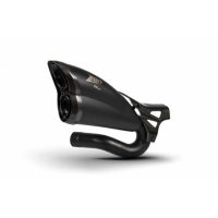 Echappement double sortie Triumph Rocket 3  Zard - Options : noir, Matière : inox, Embout : embout carbone, Version : homologué