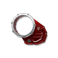 Couvercle transparent pour embrayages à huile Ducati - Couleur entourage : OR, Couleur carter : ROUGE