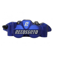ETRIER MONOBLOC GAUCHE FORGE ENTRAXE 108 - Version : plaquettes ZXC, Couleur : anodisé bleu