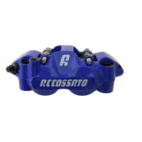 ETRIER MONOBLOC GAUCHE FORGE ENTRAXE 108 - Version : plaquettes ZXC, Couleur : anodisé bleu