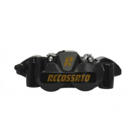 ETRIER MONOBLOC GAUCHE FORGE ENTRAXE 108 - Version : plaquettes ZXC, Couleur : anodisé noir