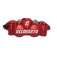 ETRIER MONOBLOC GAUCHE FORGE ENTRAXE 108 - Version : plaquettes ZXC, Couleur : vernis rouge