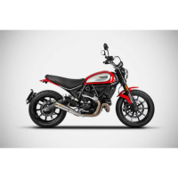 Echappement Zuma inox Ducati scrambler 800 Zard - Options : noir, Matière : inox, Embout : embout bronze, Version : homologué