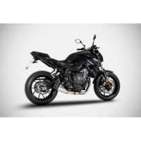 Ligne complète d'échappement basse inox mt07 et xsr 700 Zard - Options : noir, Matière : inox, Embout : embout carbone, Version : homologué