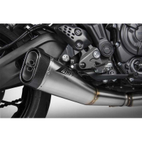 Ligne complète d'échappement basse inox mt07 et xsr 700 Zard - Options : noir, Matière : inox, Embout : embout carbone, Version : homologué