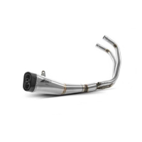 Ligne complète d'échappement basse inox mt07 et xsr 700 Zard - Options : noir, Matière : inox, Embout : embout carbone, Version : homologué