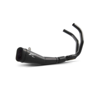 Ligne complète d'échappement basse inox mt07 et xsr 700 Zard - Options : noir, Matière : inox, Embout : embout carbone, Version : homologué