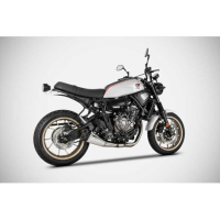 Ligne complète d'échappement basse inox mt07 et xsr 700 Zard - Options : noir, Matière : inox, Embout : embout carbone, Version : homologué
