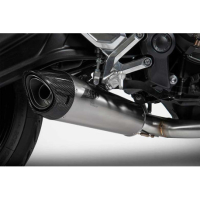 Ligne complète 3 en 1 inox Euro 5 avec embout carbone Triumph trident 660 Zard - Options : sans option, Version : racing, Embout : embout carbone, Matière : titane