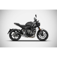 Ligne complète 3 en 1 inox Euro 5 avec embout carbone Triumph trident 660 Zard - Options : noir, Matière : inox, Embout : embout carbone, Version : homologué 