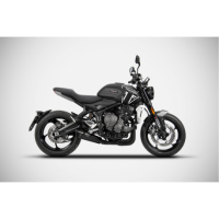 Ligne complète 3 en 1 inox Euro 5 avec embout carbone Triumph trident 660 Zard - Options : noir, Matière : titane, Embout : embout carbone, Version : homologué