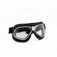 LUNETTES NANNINI CRUISER - Couleur : Chrome poli - Cuir marron, Couleur verre : ECRAN Gris antibuée 