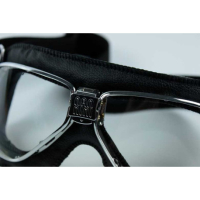 LUNETTES NANNINI CRUISER - Couleur : Chrome poli - Cuir marron, Couleur verre : ECRAN Gris antibuée