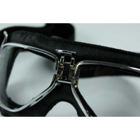 LUNETTES NANNINI CRUISER - Couleur : Chrome poli - Cuir marron, Couleur verre : ECRAN Gris antibuée