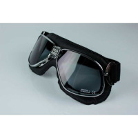 LUNETTES NANNINI CRUISER - Couleur : Chrome poli - Cuir marron, Couleur verre : ECRAN Gris antibuée