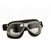 LUNETTES NANNINI CRUISER - Couleur : Chrome poli - Cuir marron, Couleur verre : ECRAN Gris antibuée