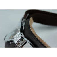 LUNETTES NANNINI CRUISER - Couleur : Chrome poli - Cuir marron, Couleur verre : ECRAN Gris antibuée