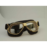 LUNETTES NANNINI CRUISER - Couleur : Chrome poli - Cuir marron, Couleur verre : ECRAN Gris antibuée