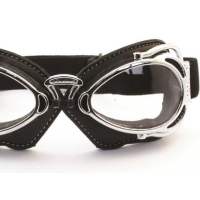 LUNETTES NANNINI HOT ROD - Couleur : Noir - Cuir noir - Surpiqûres orange, Couleur verre : ECRAN Miroir gris