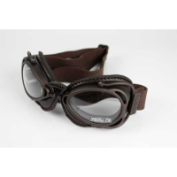 LUNETTES NANNINI HOT ROD - Couleur : Noir - Cuir noir - Surpiqûres orange, Couleur verre : ECRAN Miroir gris