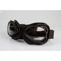 LUNETTES NANNINI HOT ROD - Couleur : Noir - Cuir noir - Surpiqûres orange, Couleur verre : ECRAN Miroir gris
