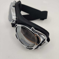 LUNETTES NANNINI STREETFIGHTER - Couleur : Marron - Cuir marron - Surpiqûres marron, Couleur verre : ECRAN Miroir gris