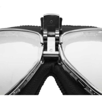 LUNETTES NANNINI TT - Couleur : Chrome poli - Cuir marron, Couleur verre : ECRAN Miroir gris