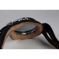 LUNETTES NANNINI TT - Couleur : Chrome poli - Cuir marron, Couleur verre : ECRAN Miroir gris