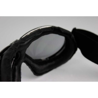 LUNETTES NANNINI TT - Couleur : Chrome poli - Cuir marron, Couleur verre : ECRAN Miroir gris