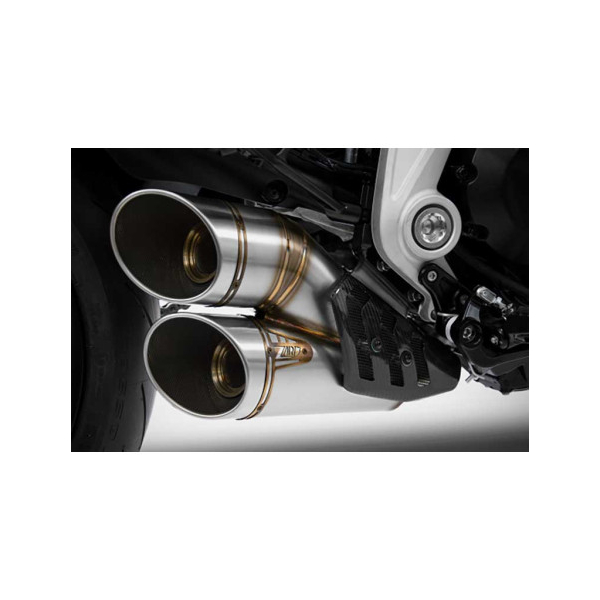 Kit échappement + raccord inox  diavel 1260 modele Euro 5 Zard - Options : noir, Homologation : Euro 4, Version : racing, Embout : embout inox, Matière : inox