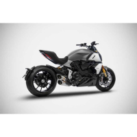 Kit échappement + raccord inox  diavel 1260 modele Euro 5 Zard - Options : noir, Homologation : Euro 4, Version : racing, Embout : embout inox, Matière : inox