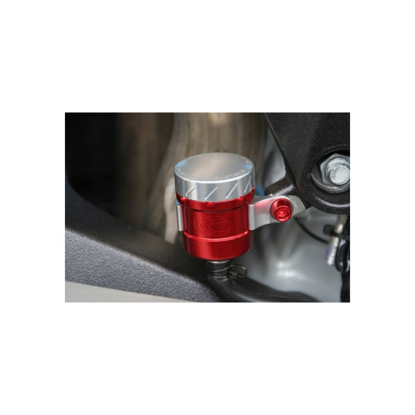 PETIT RESERVOIR DE LIQUIDE EVOTECH FREIN - EMBRAYAGE - Couleur patte : Titanium, Couleur bouchon : Noir, Couleur Corps : Orange