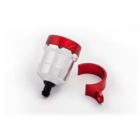 PETIT RESERVOIR DE LIQUIDE EVOTECH FREIN - EMBRAYAGE - Couleur Corps : Titanium, Couleur bouchon : Vert, Couleur patte : Orange