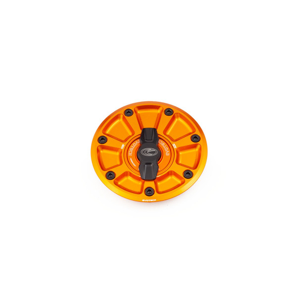KTM DUKE 790 TRAPPE A ESSENCE EVOTECH 1-5 DE TOUR - Couleur vis de trappe à essence : NOIR, Couleur bouchon intérieur de trappe : NOIR MAT, Couleur extérieur de trappe : NOIR