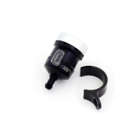 PETIT RESERVOIR DE LIQUIDE EVOTECH FREIN - EMBRAYAGE AVEC HUBLOT - Couleur patte : Noir mat, Couleur bouchon : Noir, Couleur Corps : Silver 